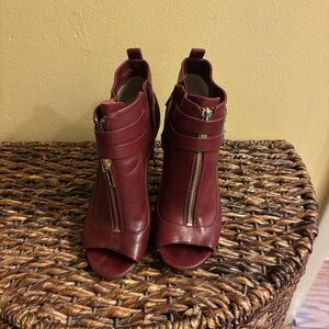 Michael Kors Wine Red Ankle Booties